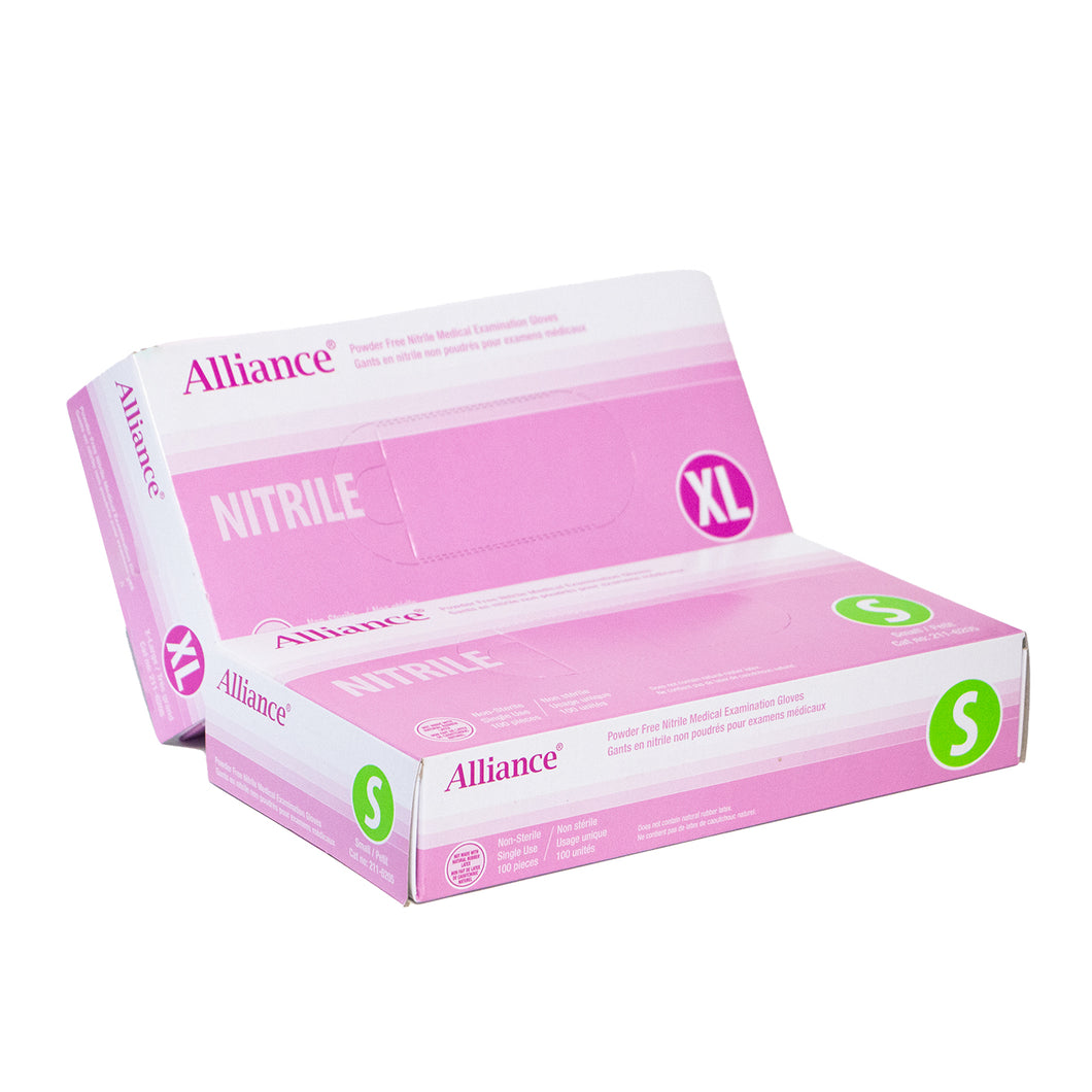 Alliance Nitrile Gloves Ultra-Soft Powder Free (Small / Medium / Large) - Box of 100